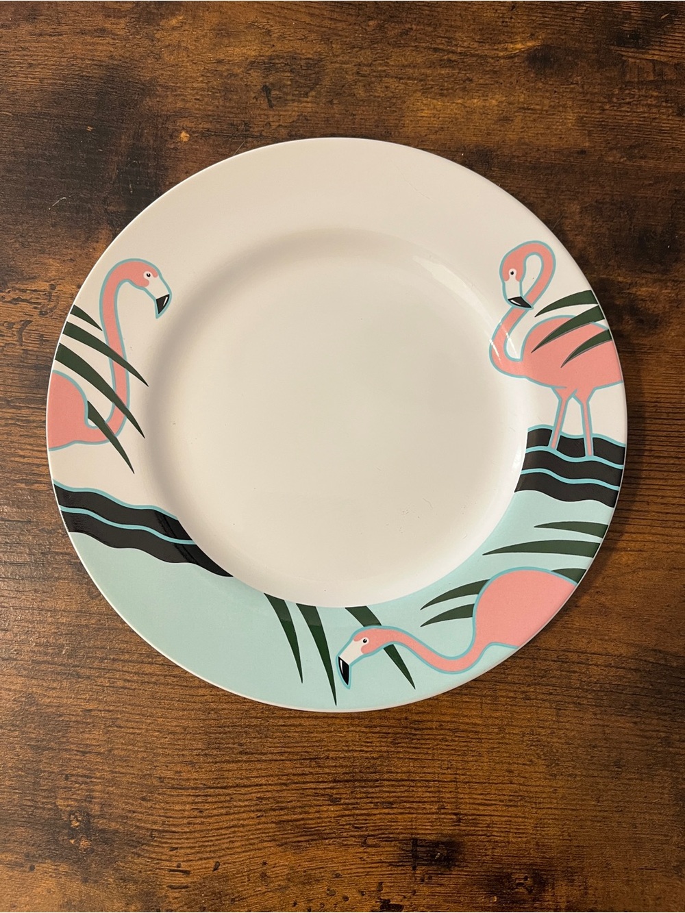 Vandor Pink Flamingo Salad/Snack Plate Pelzman Designs 80s Miami Deco Tropical